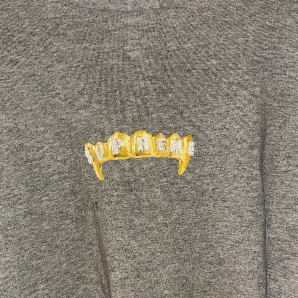 Supreme Gray Tee with Yellow Logo